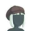 Flat cap with long hair