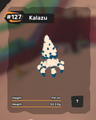 Kalazu's appearance in the Tempedia